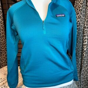 Patagonia Blue Fitted Zippered Sweatshirt